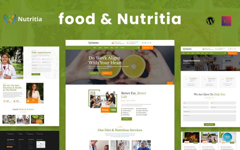 Nutritia - Тема WordPress про харчування