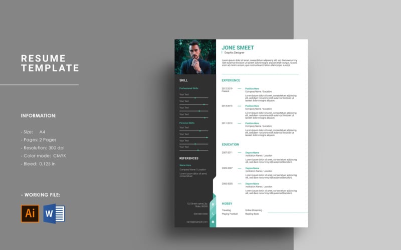 Temiz Yazdırılabilir Özgeçmiş Şablonu