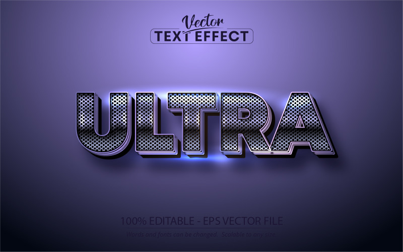 Ultra: efecto de texto editable, estilo de fuente, ilustración gráfica