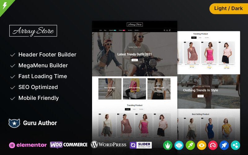 Array Store — магазин модной одежды и многоцелевая тема WooCommerce