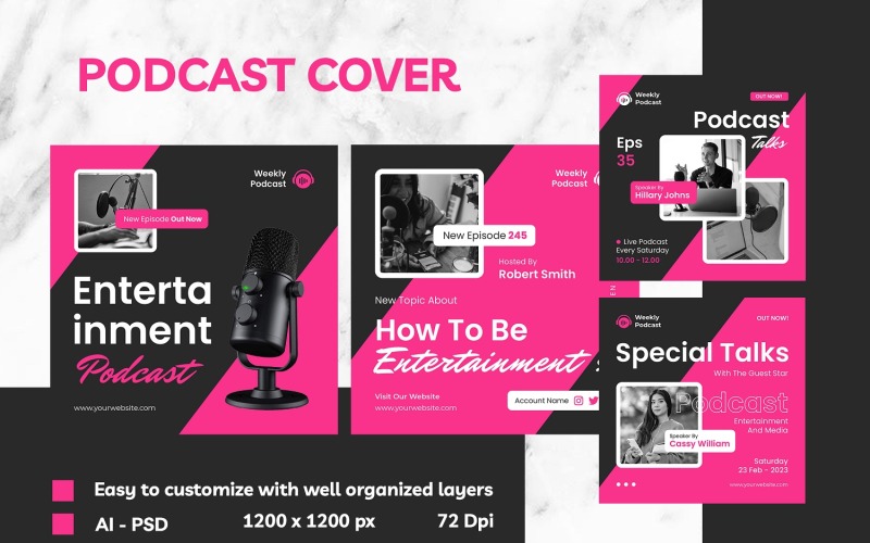 Copertina podcast multimediale di intrattenimento
