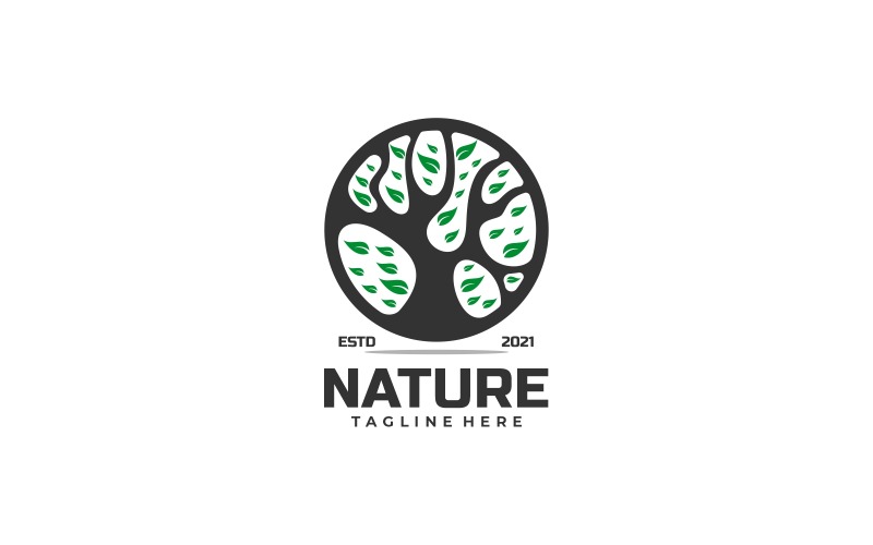 Estilo del logotipo de la vendimia de la naturaleza