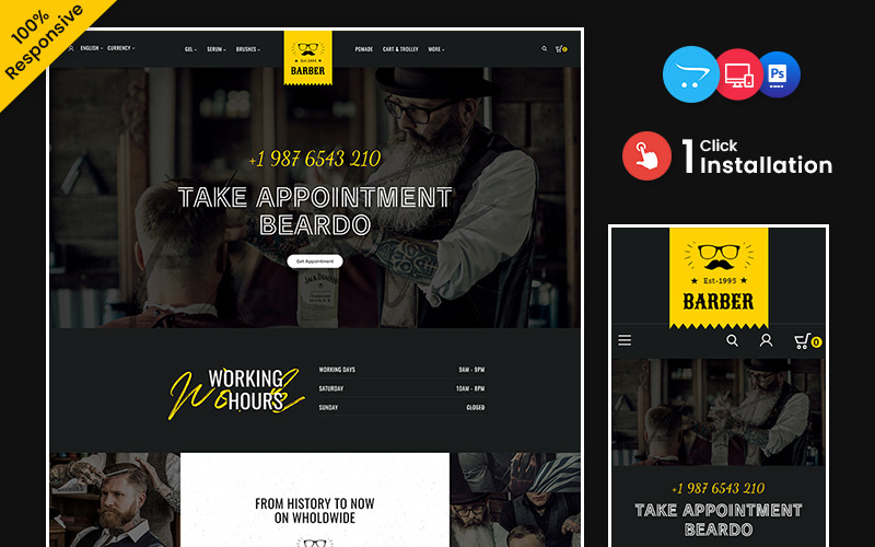 Frisör - Frisörsalong Multipurpose Responsive OpenCart Store