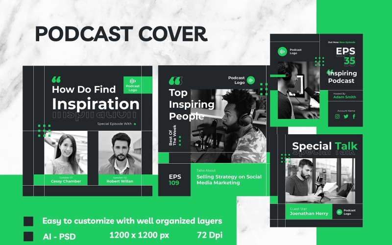 Inspiring Podcast Cover Template