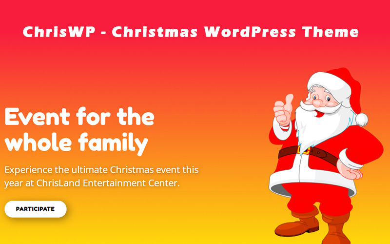 ChrisWP - Tema de WordPress para página de destino de Navidad