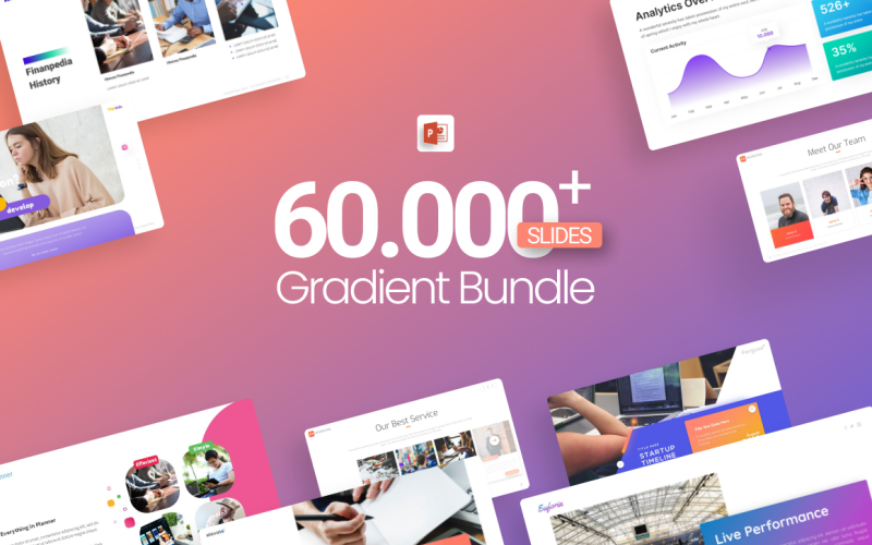 60.000+ modelli di PowerPoint Bundle Gradient