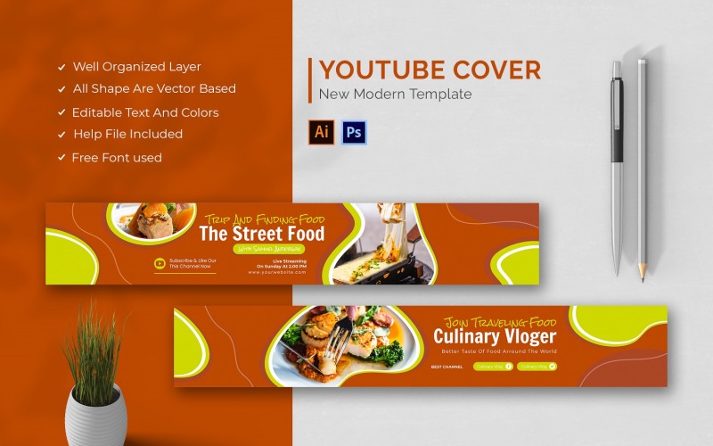Kulinarisk Vlogg Youtube-omslag