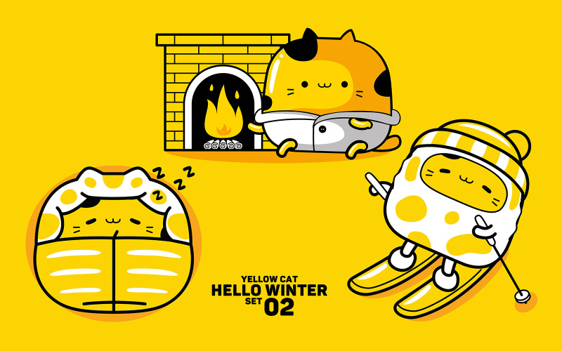 Жовтий кіт Hello Winter Set #02