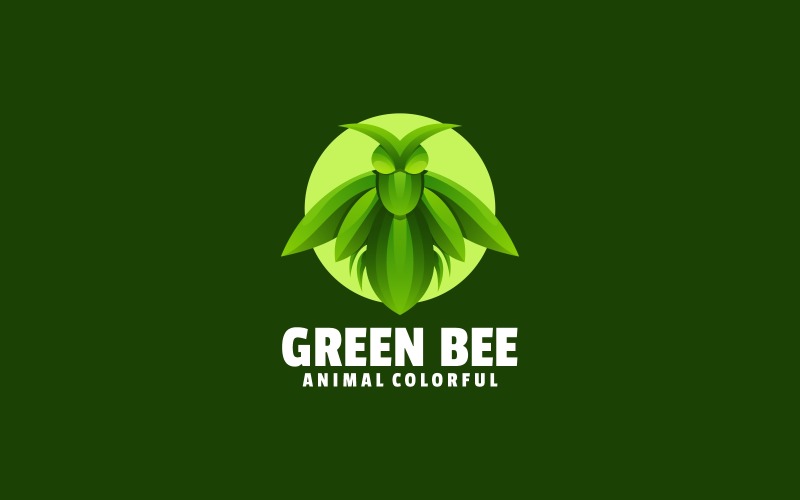 Estilo de logotipo degradado de abeja verde