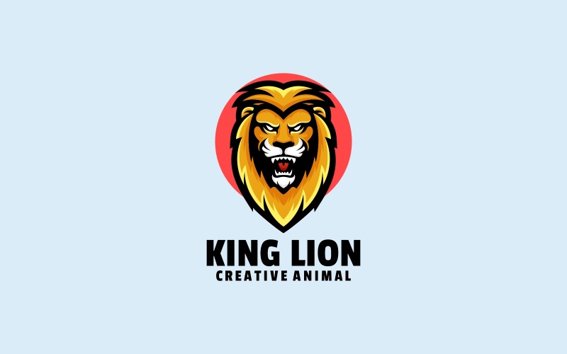 Estilo do logotipo da mascote simples do Rei Leão