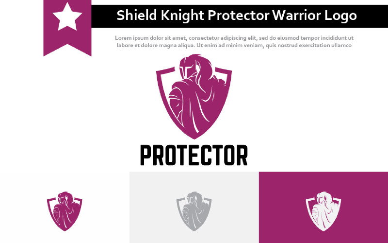 Kalkan Şövalye Koruyucu Asker Savaşçı Armor Amblem Logo