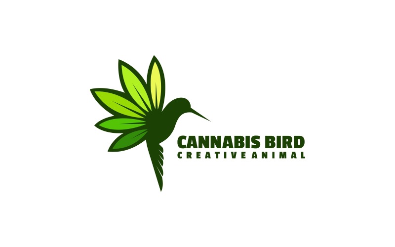 Logo jednoduchého maskota Cannabis Bird