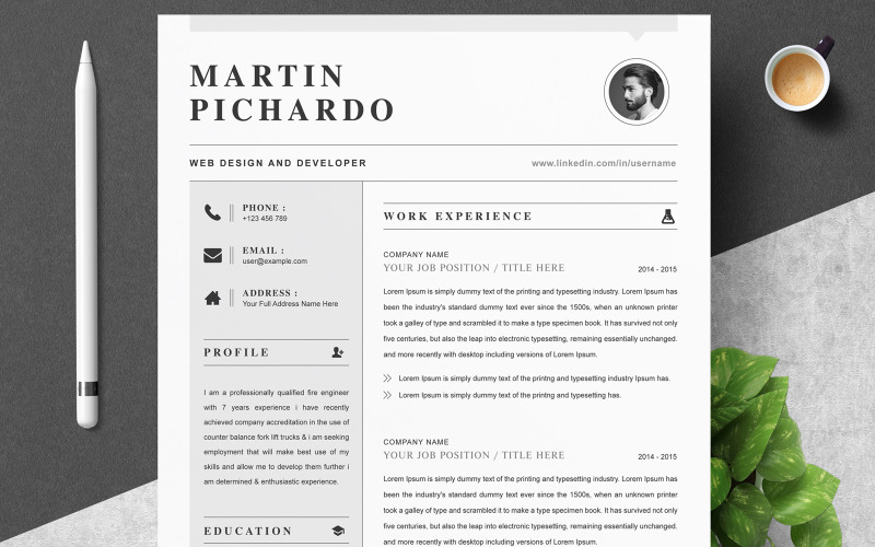 Martin Pichardo / Lebenslauf-Vorlage
