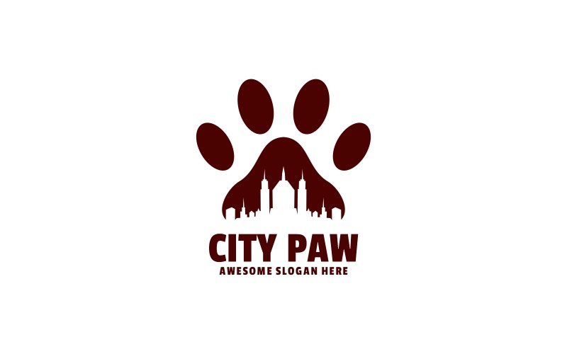 Miasto Łapa Negatywna Przestrzeń Logo