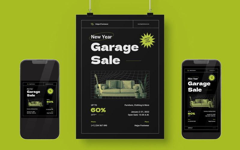 Modèle d'Affiche de vente de garage