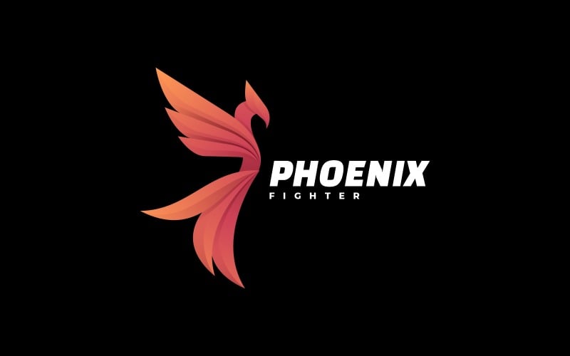 Plantilla de degradado de vector Logo Phoenix