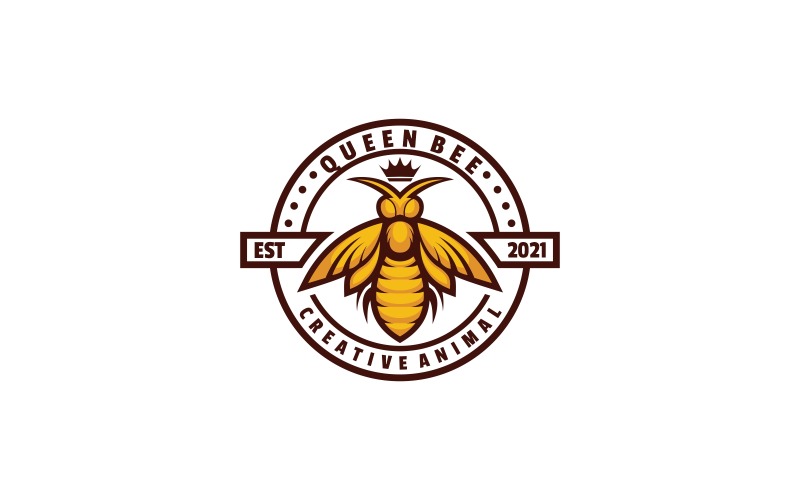 Premium Vector | Queen bee logo color