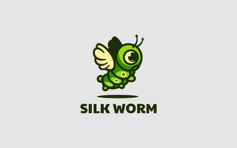 Silk Worm Simple Mascot Logotyp
