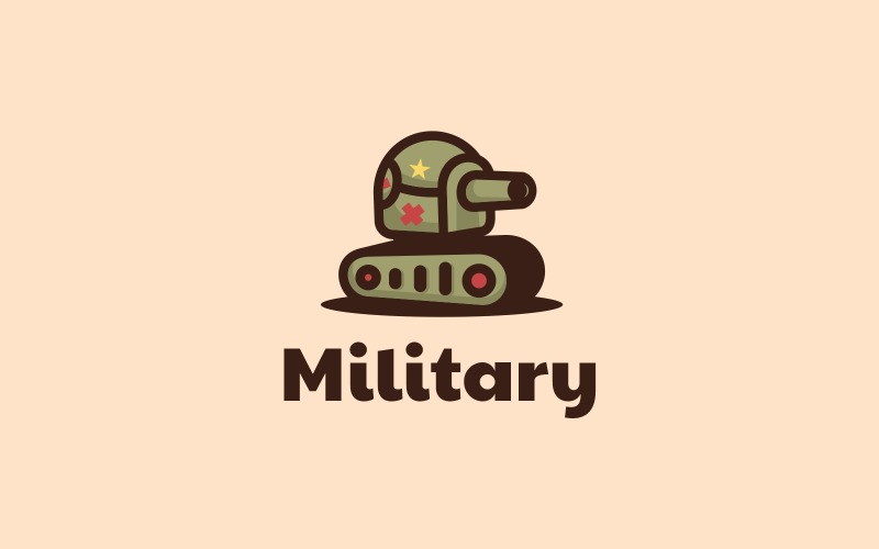 Tank Militär enkel logotyp stil