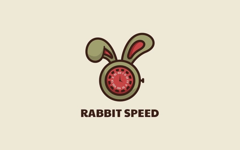 Tavşan Hızı Basit Maskot Logosu