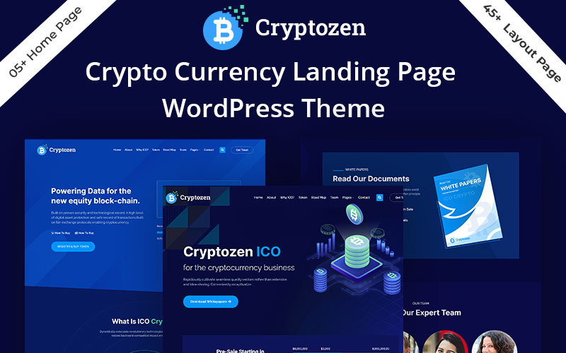 Cryptozen - Thème WordPress pour cryptomonnaies, Bitcoin et ICO
