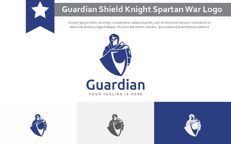 Guardiano Scudo Cavaliere Spartano Soldato Guerriero Armatura Guerra Logo