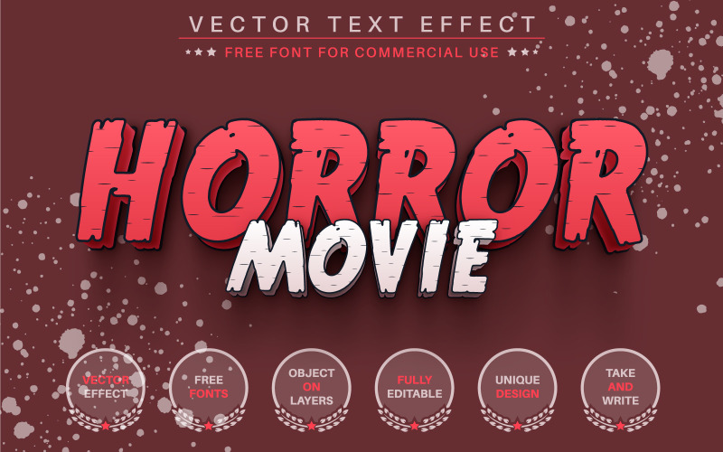 Horror Movie Cinema- Editable Text Effect, Font Style, Graphics Illustration
