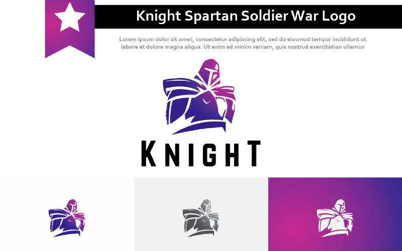 Logotipo da mascote do Great Knight Spartan Soldier Warrior Armor War