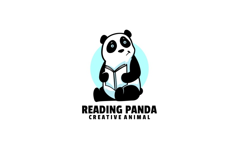 Modello di logo mascotte semplice panda