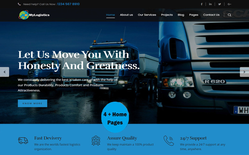 MyLogistics – Közlekedési HTML-reszponzív sablon