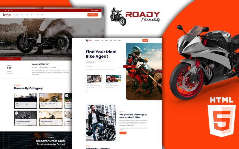 Roady - Motosiklet Kiralama HTML5 Şablonu