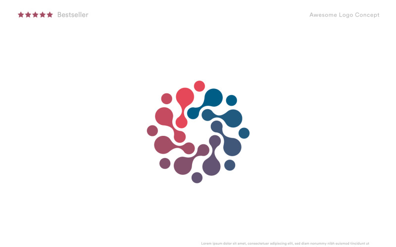 Abstract round dot logo concept for renewable energy and environment innovative technology.