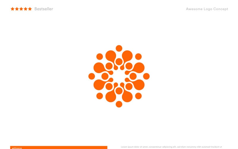 Abstraktní slunce nebo květina. Logo koncept pro podnikání a IT spuštění