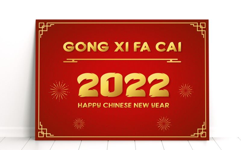 Gelukkig Chinees Nieuwjaar 2022 en GONG XI FA CAI - Bannerontwerp