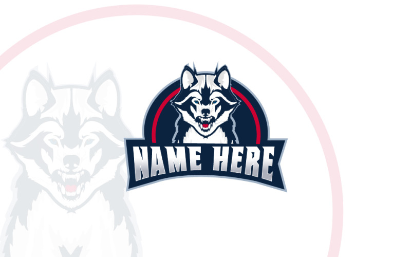 Modello logo multiuso mascotte lupo