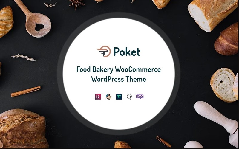 Poket - Food Bakery, responsywny motyw Cafe Woocomerce