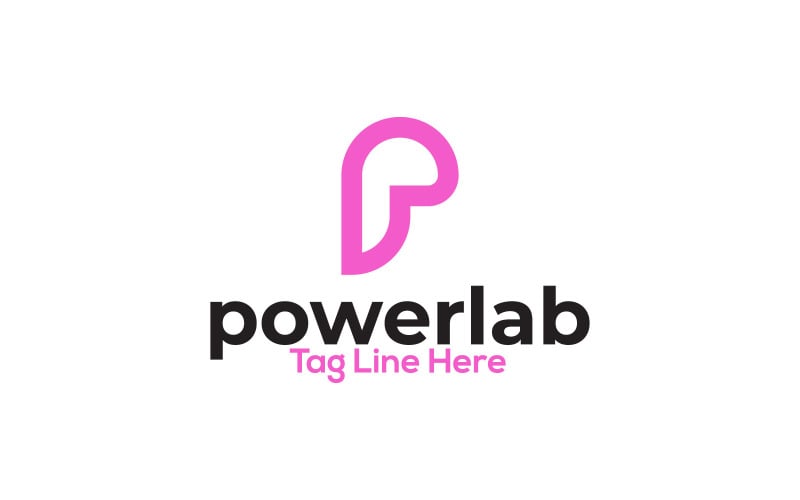 Powerlab P bokstavslogotypmall