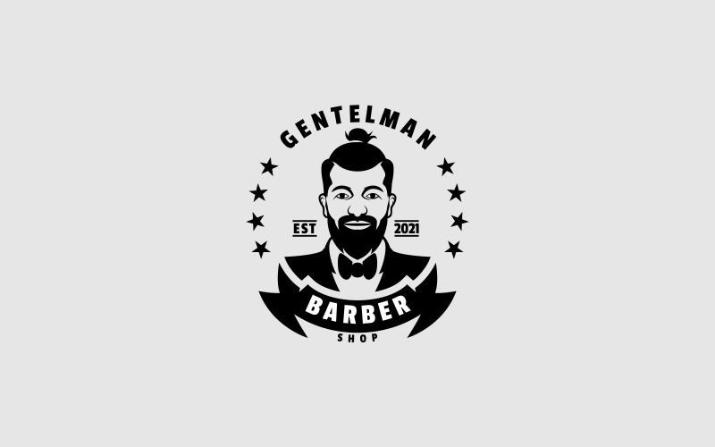 Style de logo de silhouette de salon de coiffure