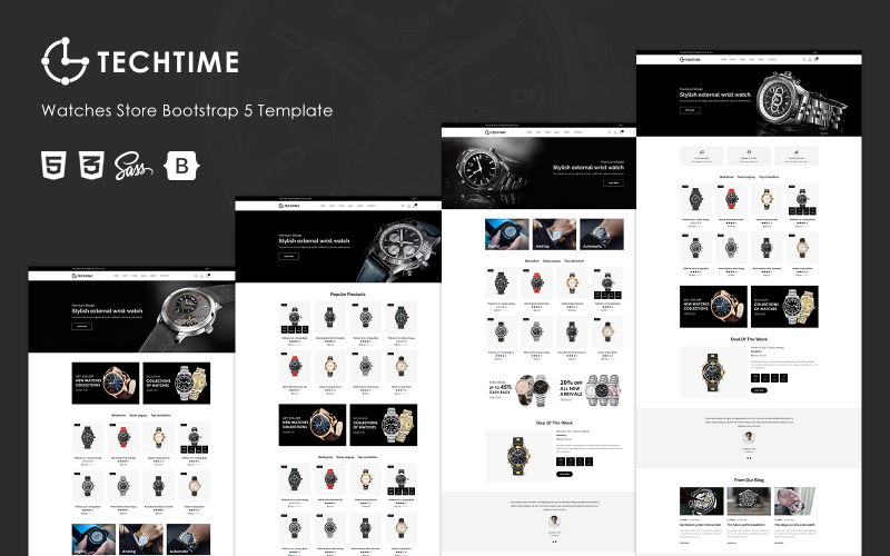 Techtime - Szablon Bootstrap 5 do sklepu z zegarkami
