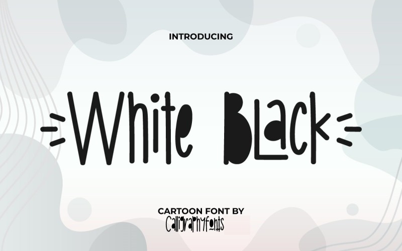 Weiße schwarze Cartoon-Display-Schriftart