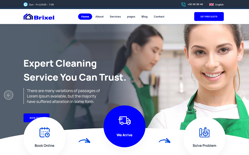 Brixal-Reinigungsservice HTML5-Vorlage