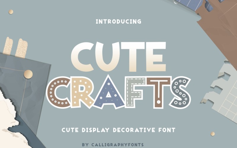 Cute Crafts dekorativa display teckensnitt