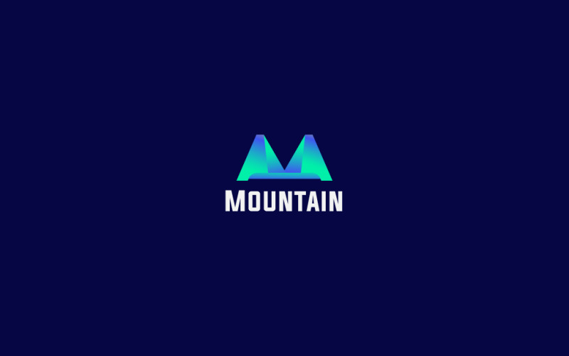 Design do logotipo da letra M Mountain