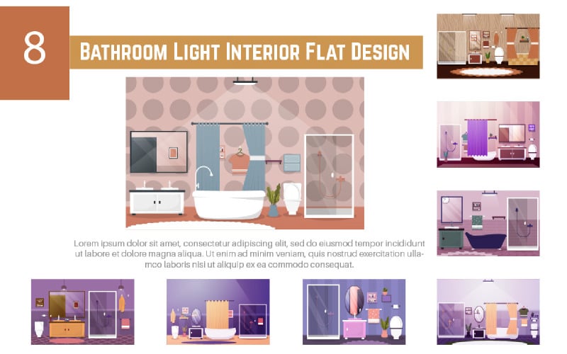 Diseño plano interior de luz de baño 8