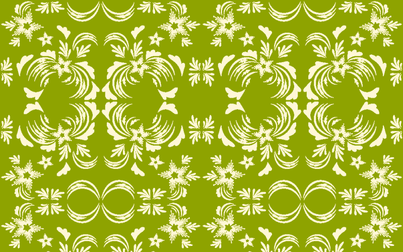 Floral Folk Damassé Motif Fantasy bn