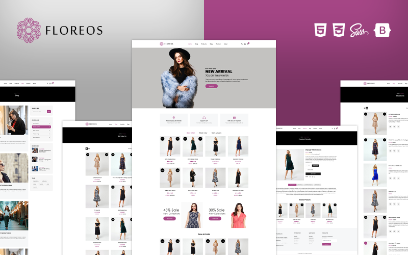 Floreos – Mall för modernt mode Bootstrap 5