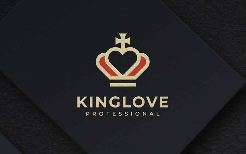 Kreativa kung hjärta logotyp mall