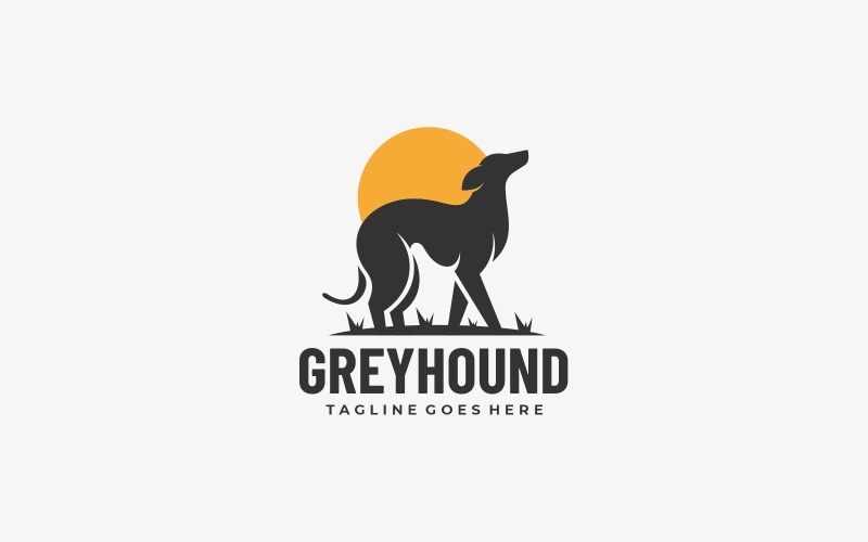Logotipo de silueta de galgo
