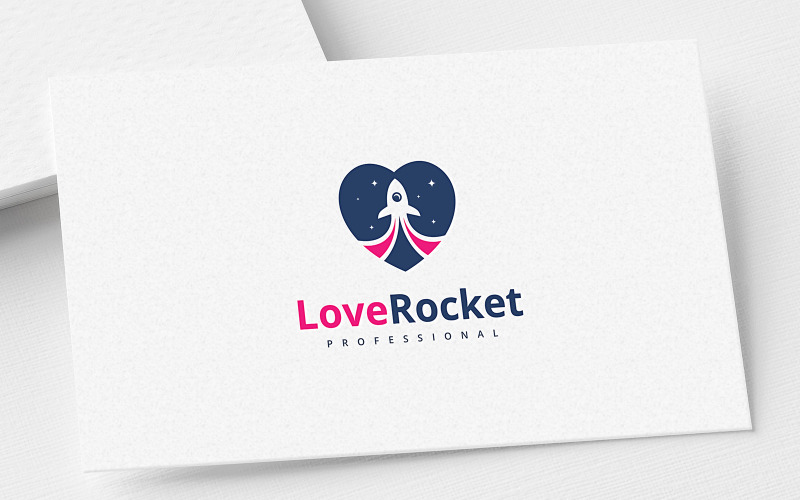 Yaratıcı Aşk Roket Logo Şablonu