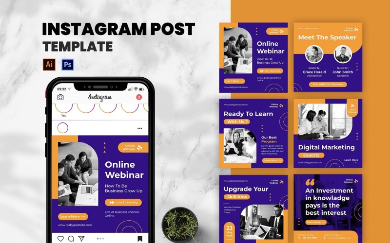 Çevrimiçi Web Semineri Instagram Gönderisi